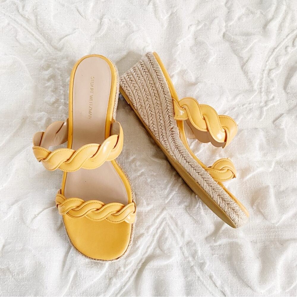 Stuart Weitzman Twist Espadrille Wedge Sandal Size 7 New - Picture 7 of 10